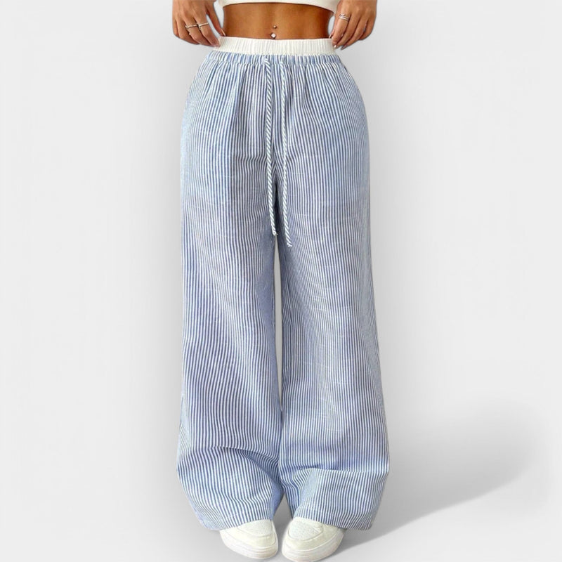 Pantalon large rayé