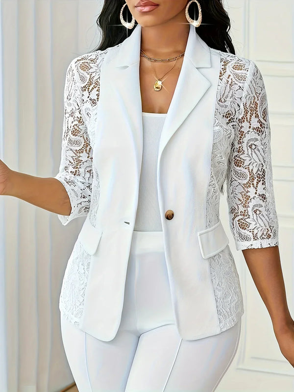 Layla™ - Blazer en dentelle contrastée