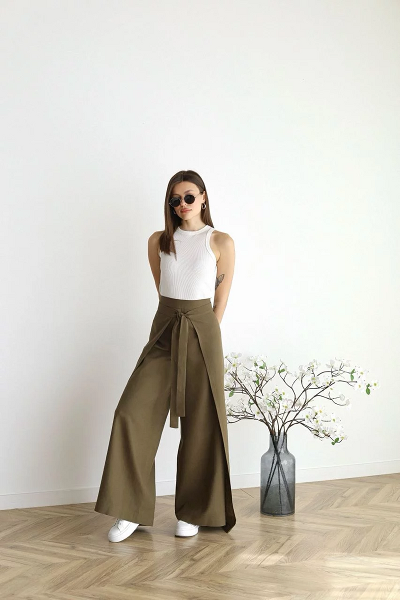 ARIANE – PANTALON EN LIN À JAMBE LARGE POUR FEMMES