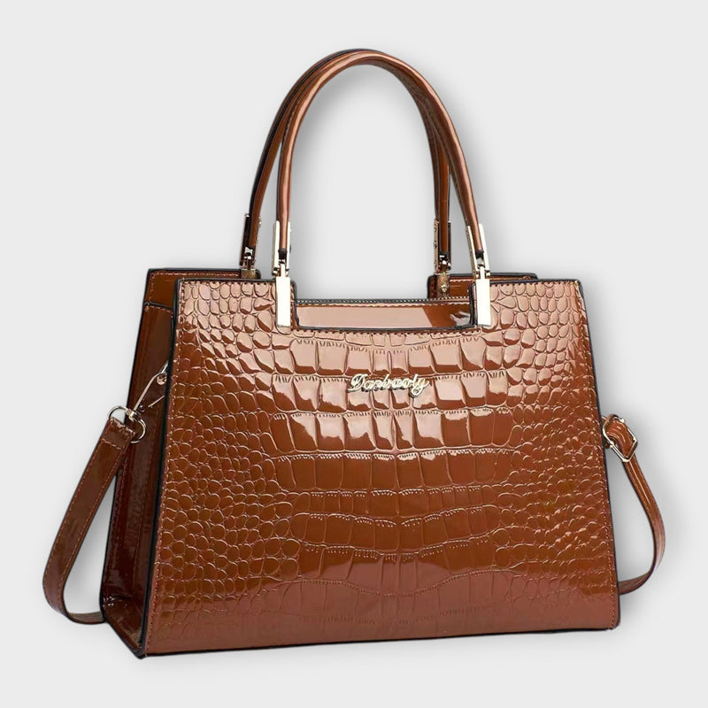 Olivia - Sac à main brillant à motif crocodile