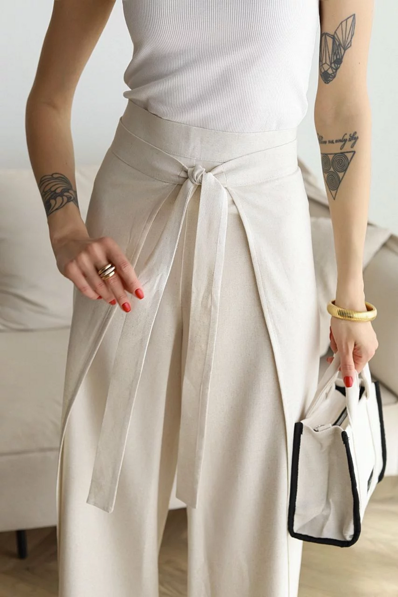 ARIANE – PANTALON EN LIN À JAMBE LARGE POUR FEMMES
