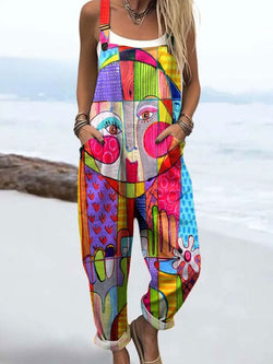 Combinaison pour femme - Design floral vintage, confort et style avec jambes larges