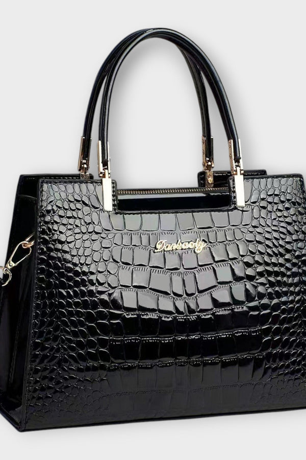 Olivia - Sac à main brillant à motif crocodile