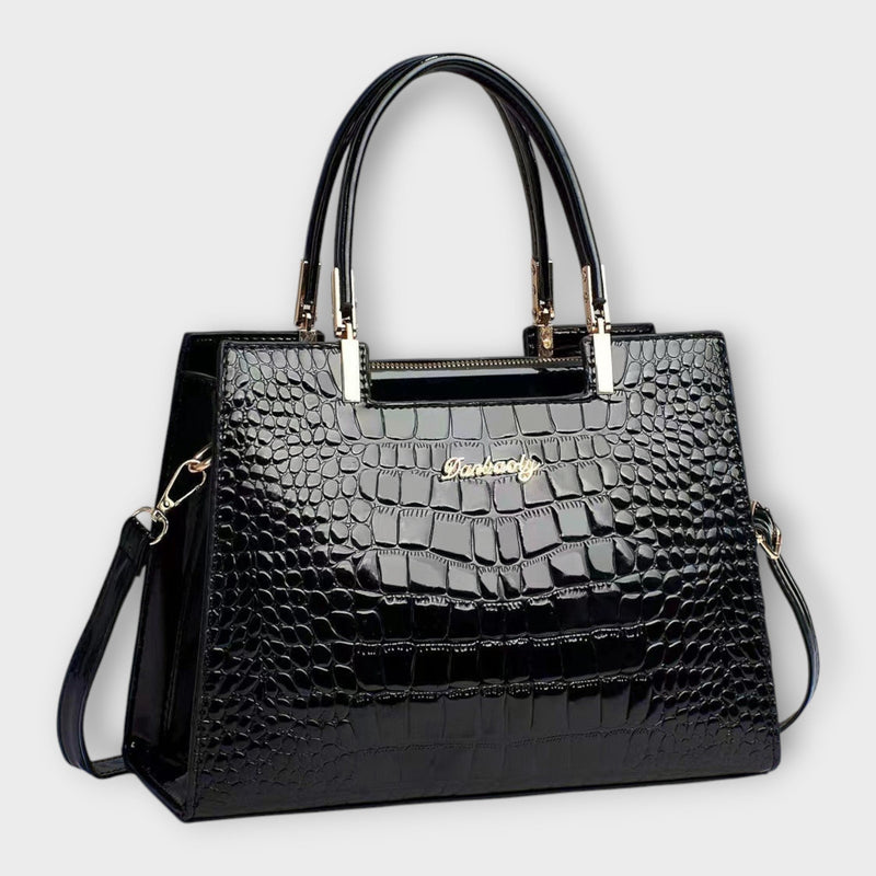 Olivia - Sac à main brillant à motif crocodile