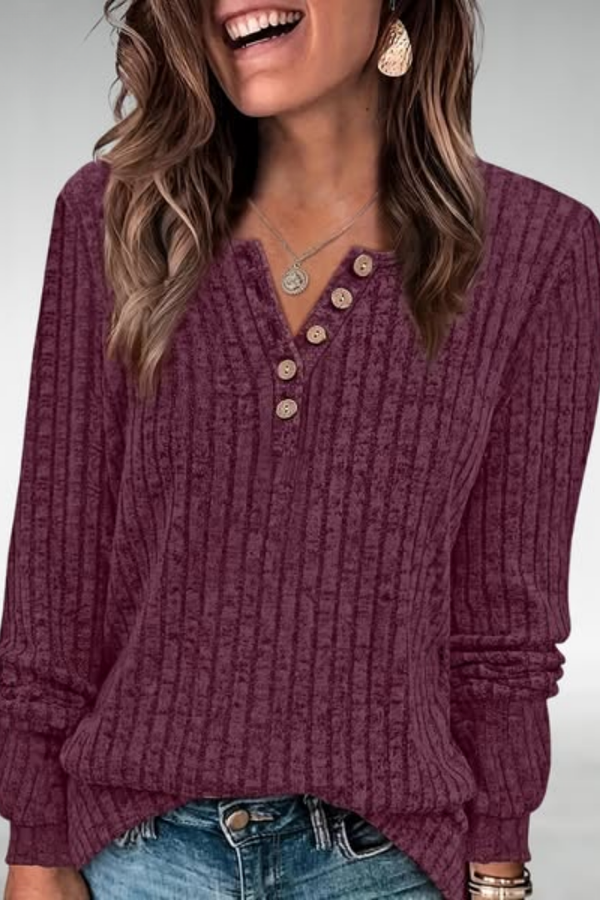 Melina | Haut en maille côtelée à boutons