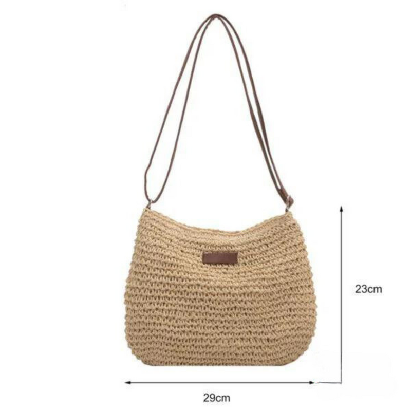Mary - Sac bandoulière rétro en paille