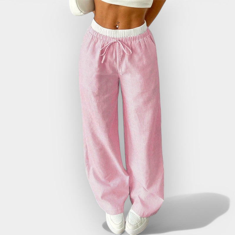 Pantalon large rayé