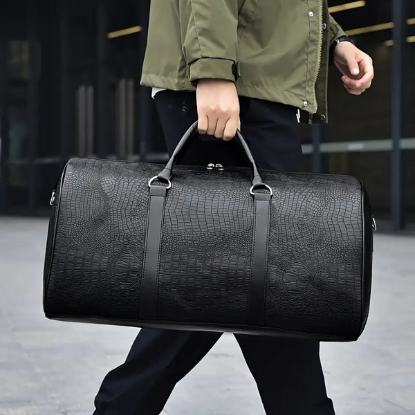 Lucas™ - Sac de voyage vintage à motif crocodile
