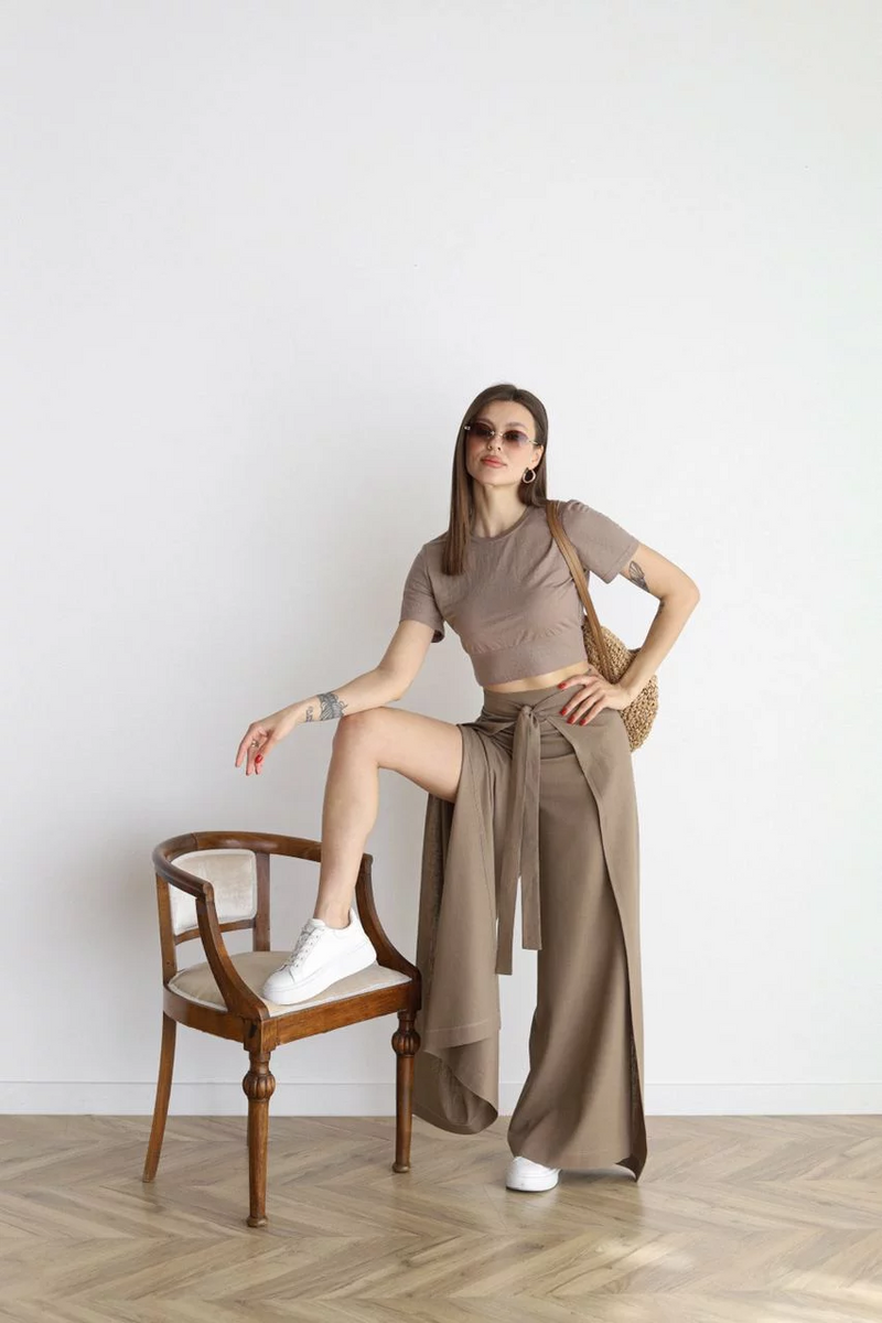 ARIANE – PANTALON EN LIN À JAMBE LARGE POUR FEMMES