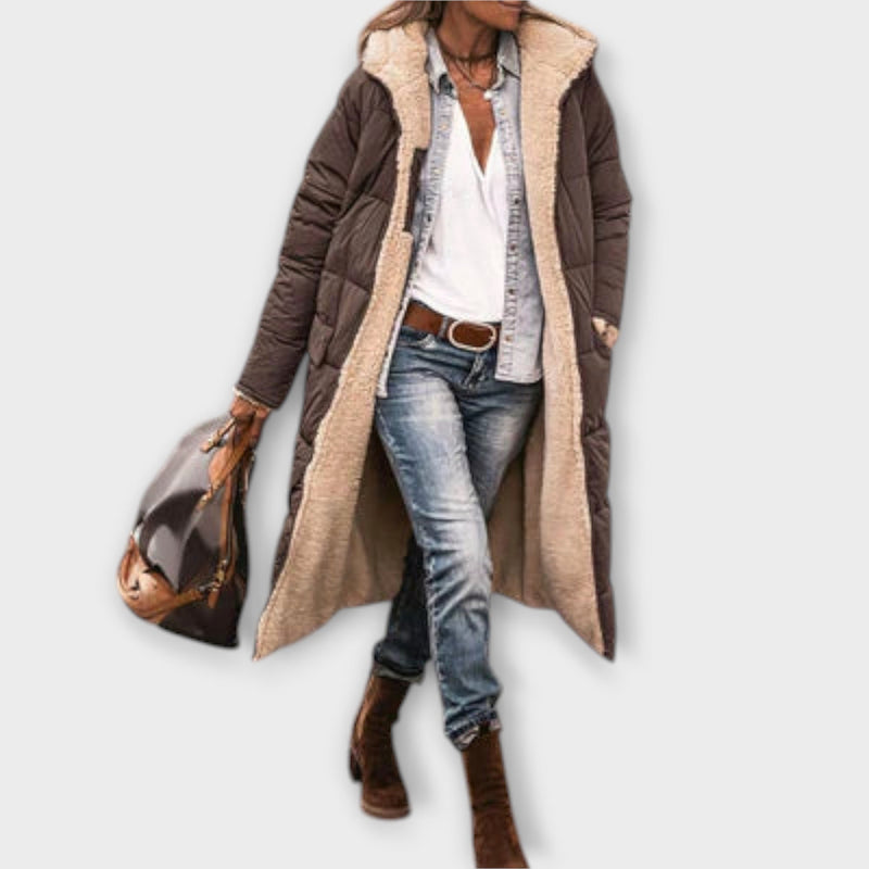 Kora - Manteau Douillet Doublé de Fourrure