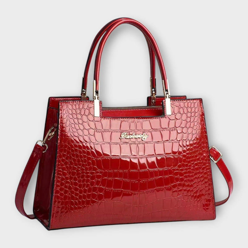 Olivia - Sac à main brillant à motif crocodile