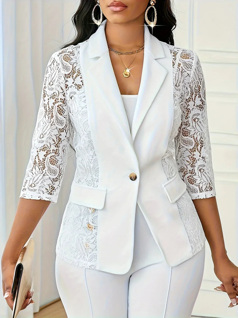 Layla™ - Blazer en dentelle contrastée