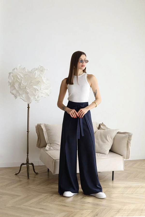 ARIANE – PANTALON EN LIN À JAMBE LARGE POUR FEMMES