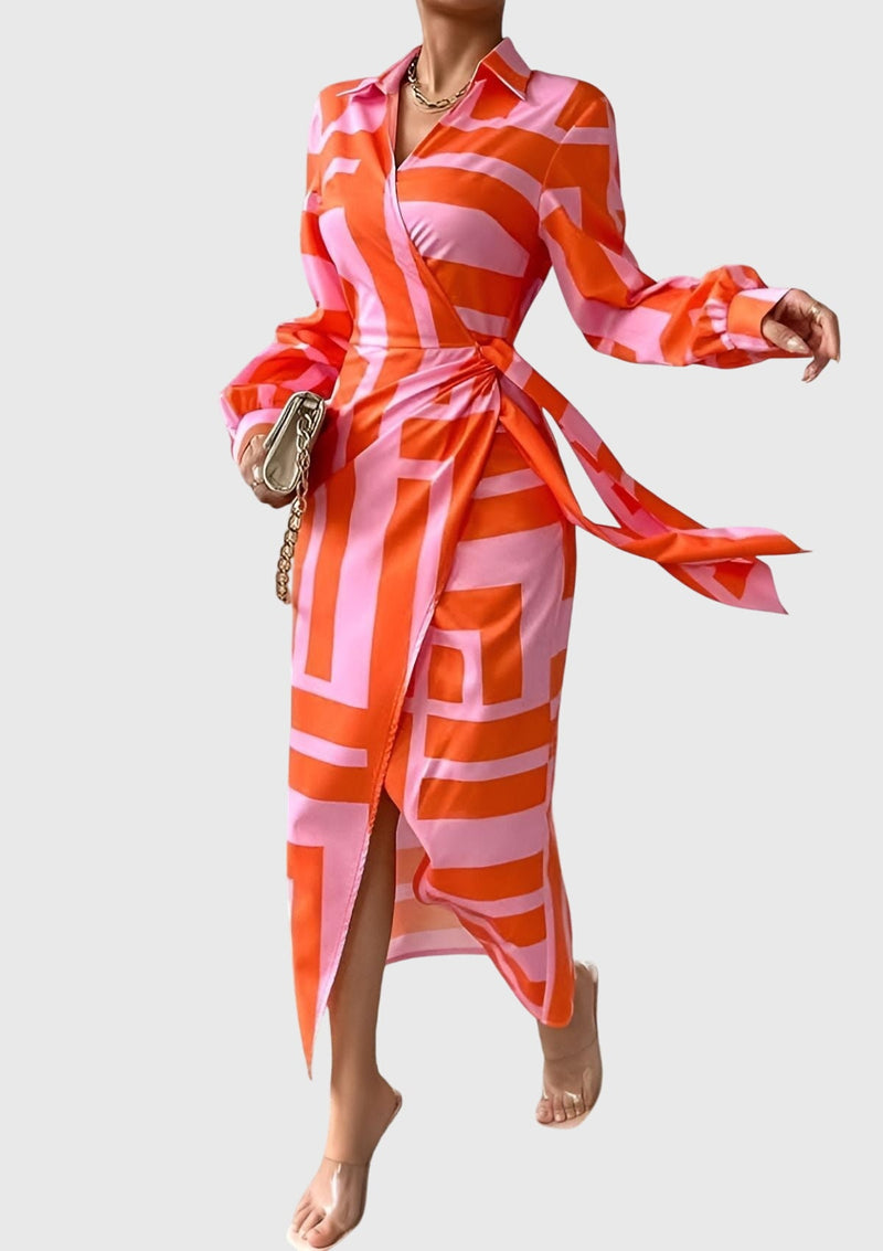 Everly™ | Robe portefeuille élégante avec imprimé