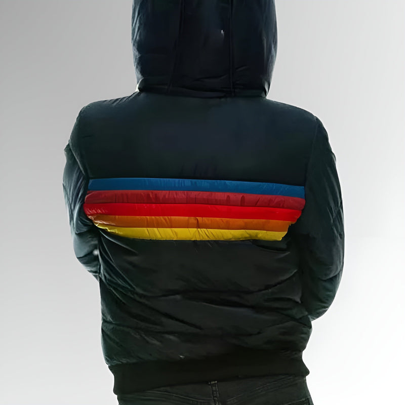 Marietta | Veste zippée avec rayures arc-en-ciel