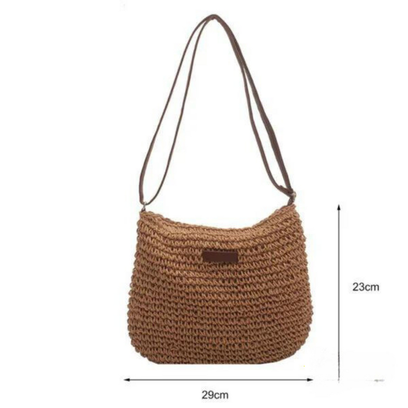 Mary - Sac bandoulière rétro en paille
