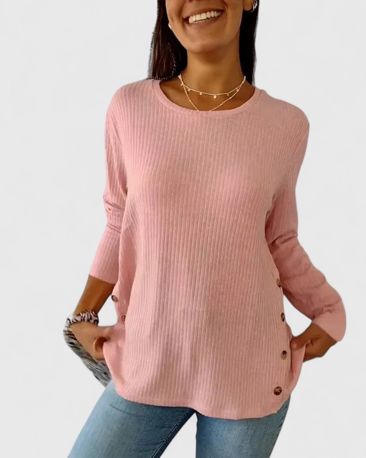Megan™ | Haut élégant à col rond
