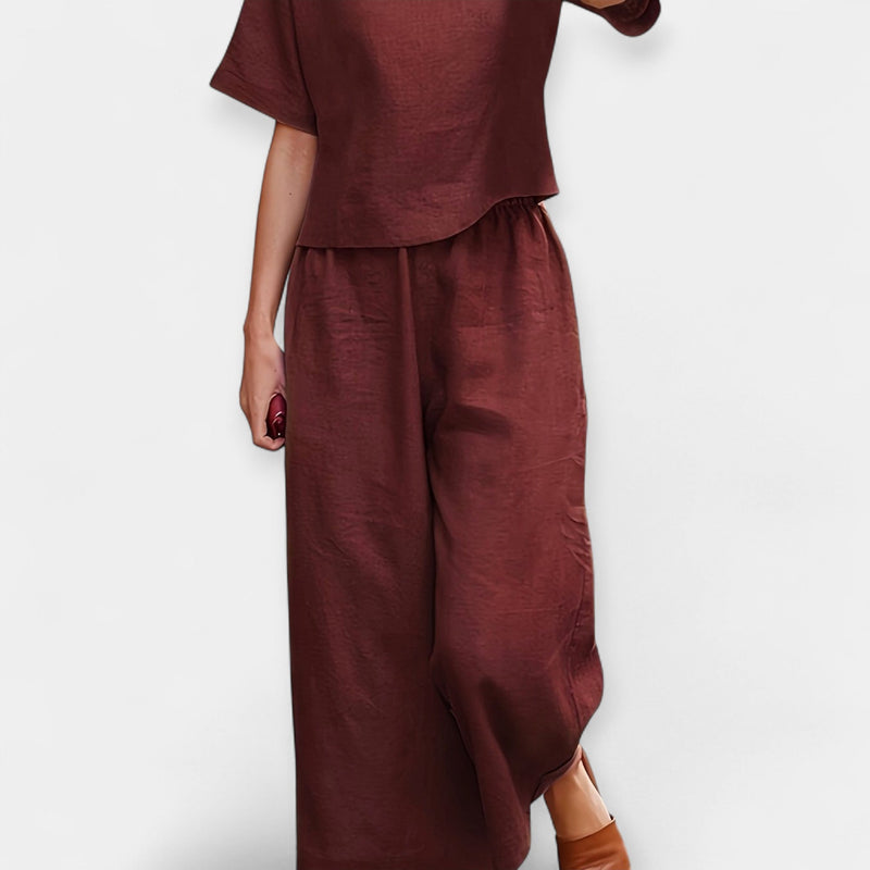 Ensemble pantalon léger avec haut à manches courtes