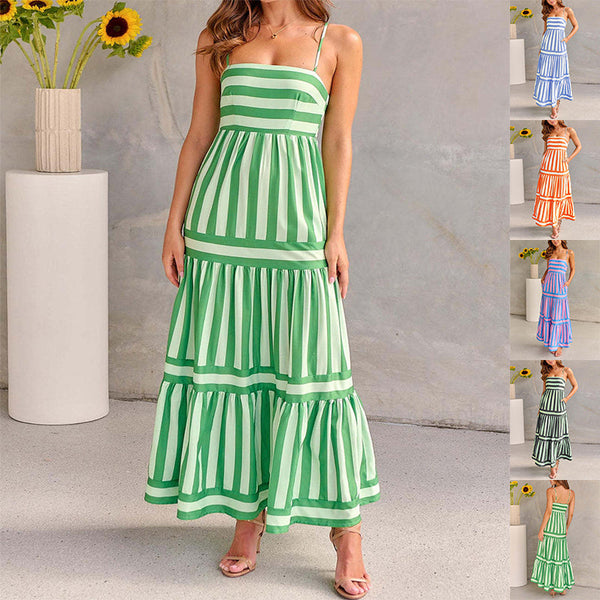Robe Maxi Ambiance Côtière – Confort & Couleur en Un