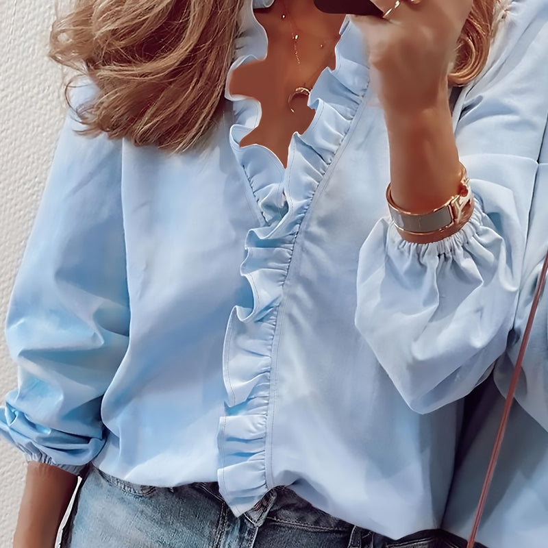 Cordelia | Blouse à col en V à volants