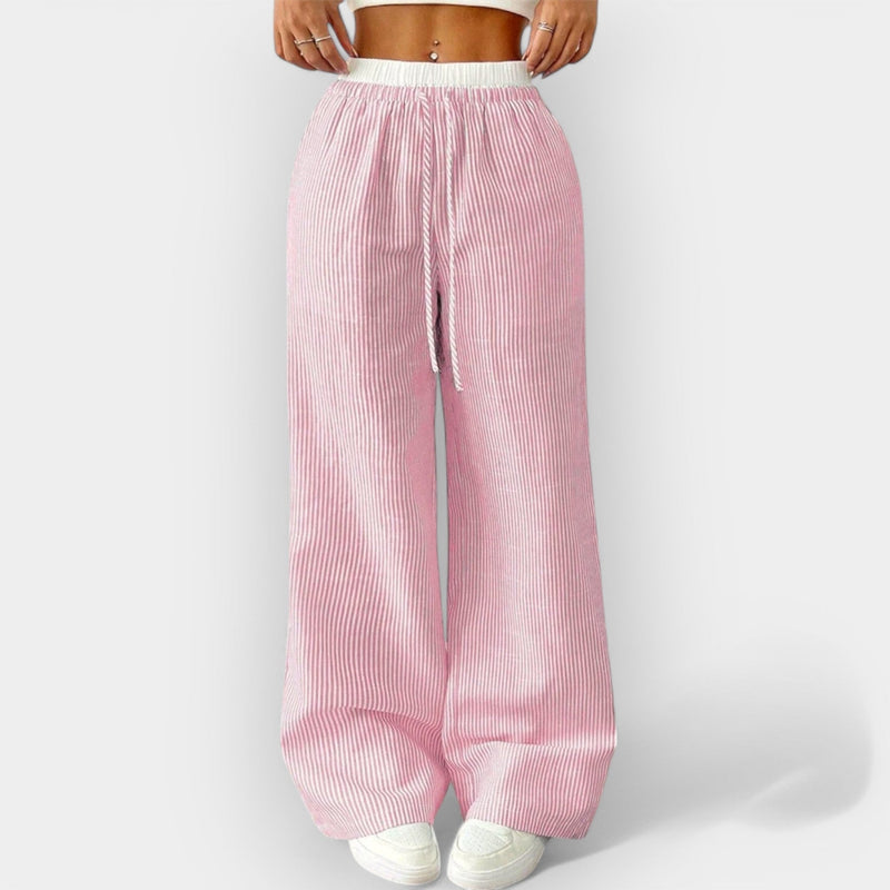 Pantalon large rayé