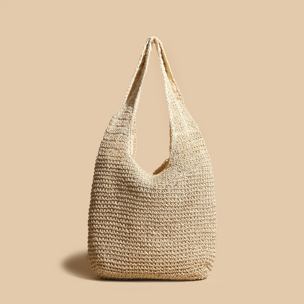 Valeria - Sac à Épaule Élégant en Paille Tressée en Rotin