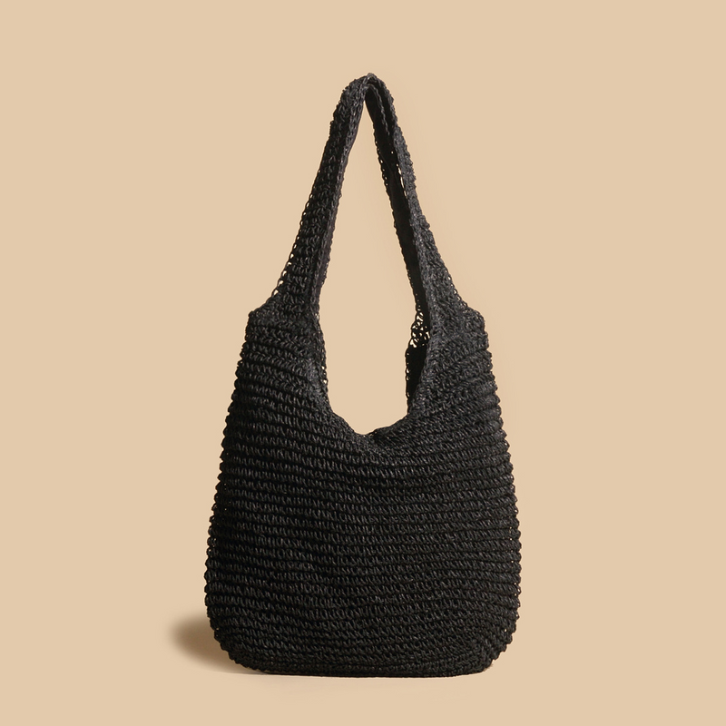 Valeria - Sac à Épaule Élégant en Paille Tressée en Rotin