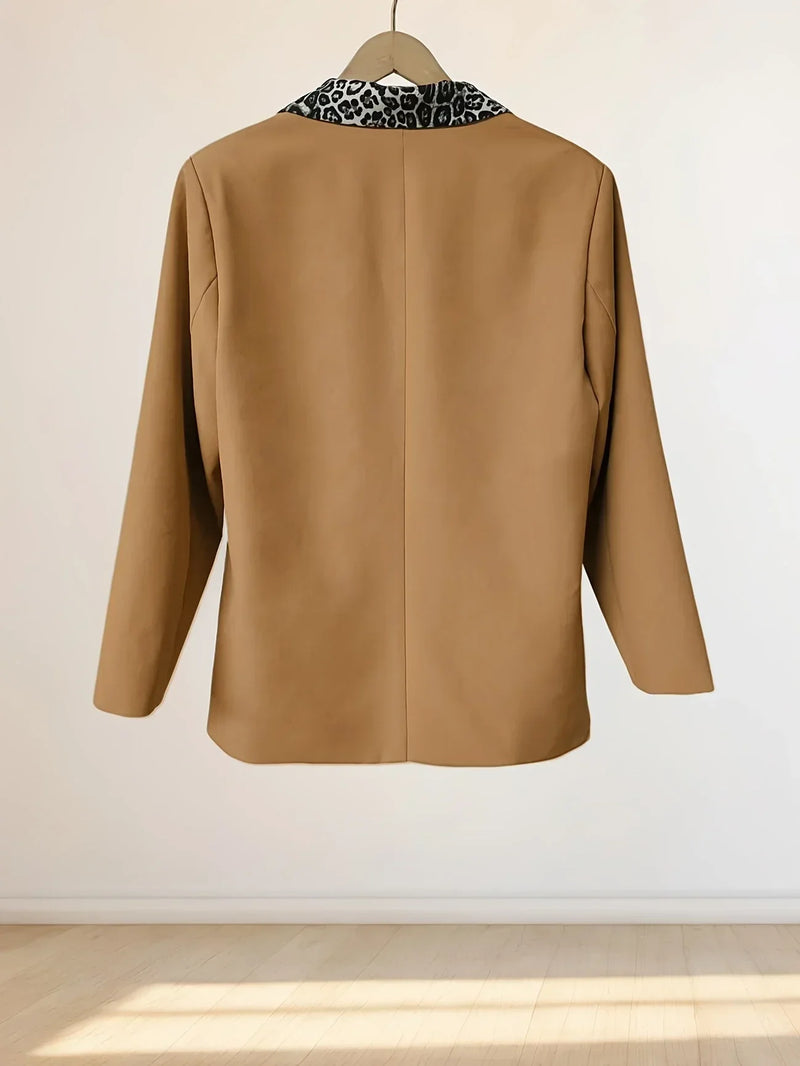 Peyton™ - Manteau élégant à col imprimé léopard