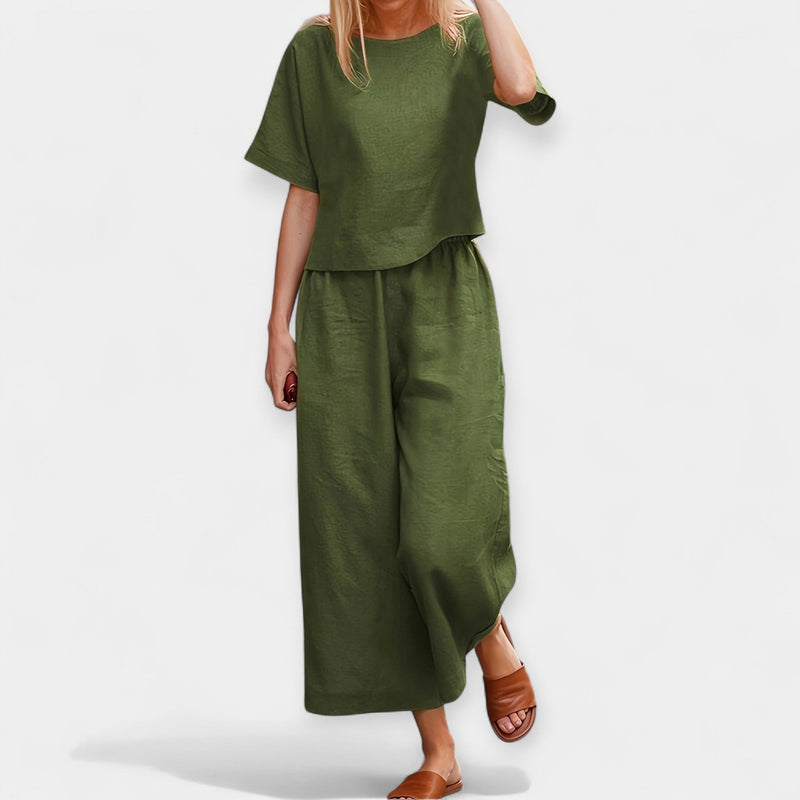 Ensemble pantalon léger avec haut à manches courtes