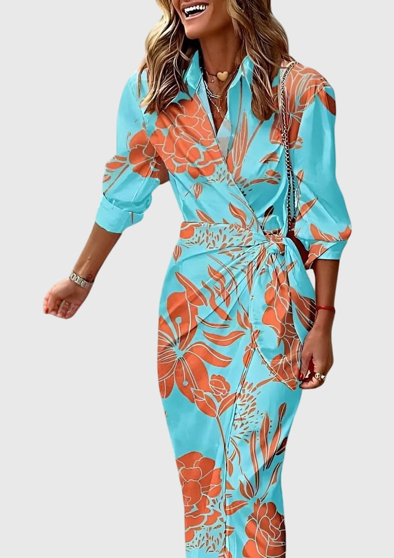 Everly™ | Robe portefeuille élégante avec imprimé