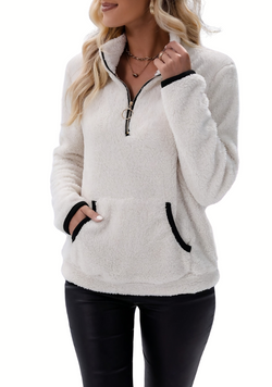 Rosely | Sweat-shirt en polaire Borg à demi-fermeture éclair