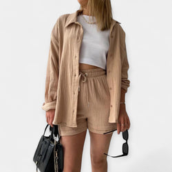 Ensemble haut d'été bicolore et short