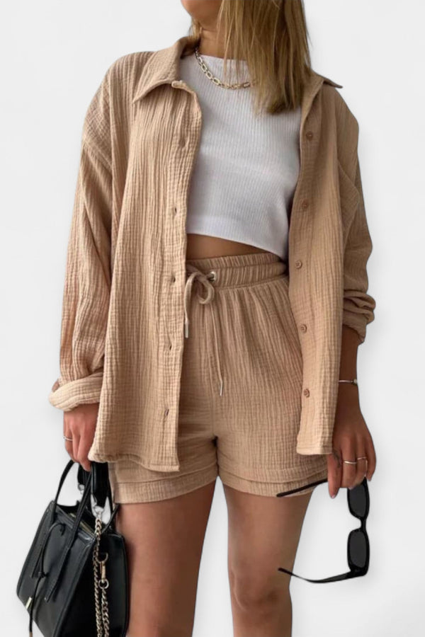 Ensemble haut d'été bicolore et short