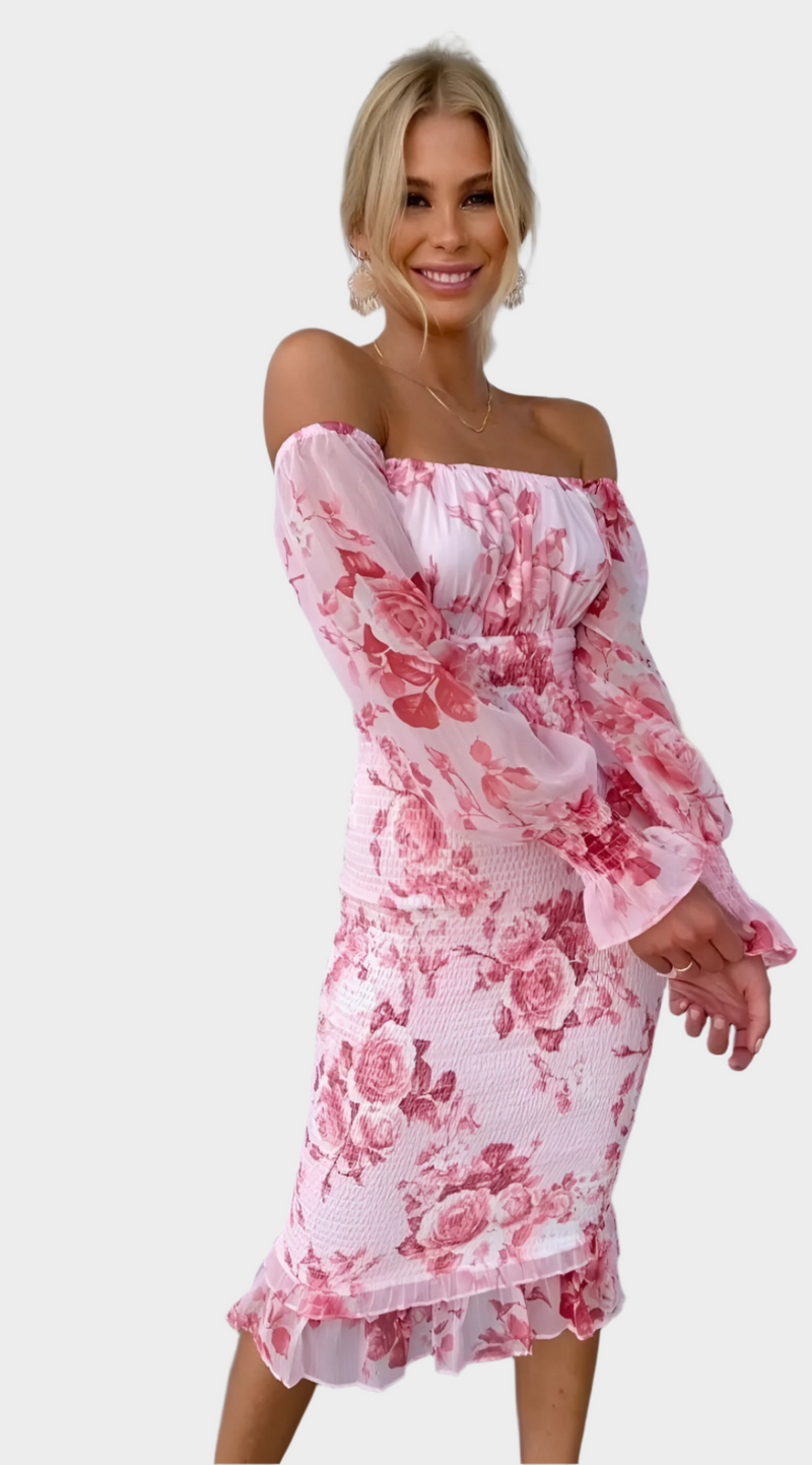 Robe midi florale douce
