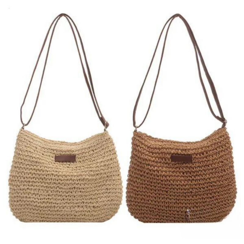 Mary - Sac bandoulière rétro en paille