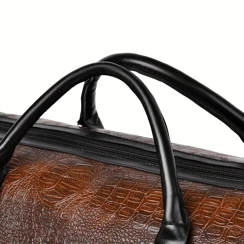 Lucas™ - Sac de voyage vintage à motif crocodile