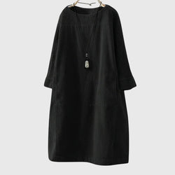 Grace | Robe midi décontractée en velours côtelé