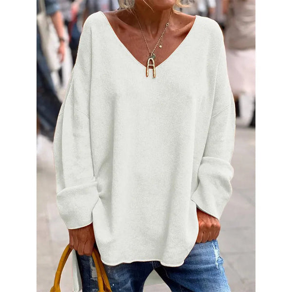 NORA - blouse décontractée chic à col en V
