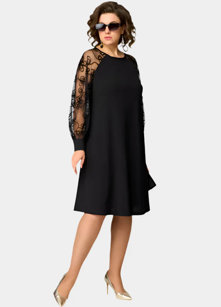 Robe avec manches en dentelle douce