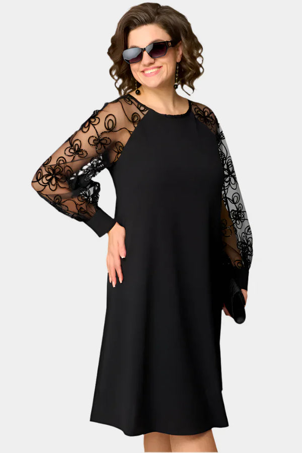 Robe avec manches en dentelle douce