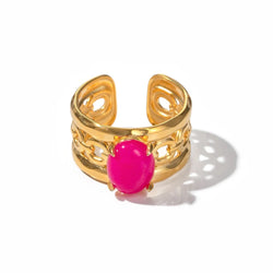 Bague en pierre fuchsia