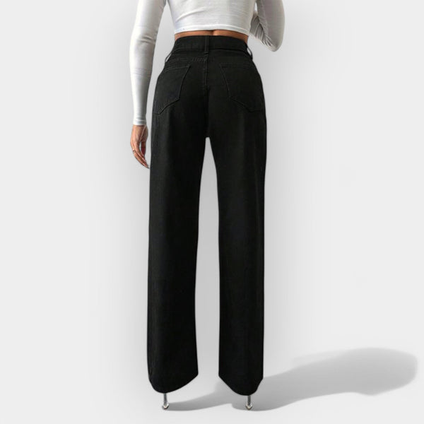 Jean taille haute à jambes larges