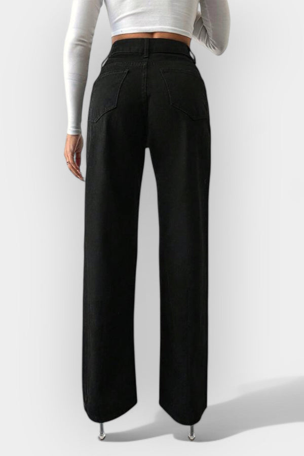 Jean taille haute à jambes larges