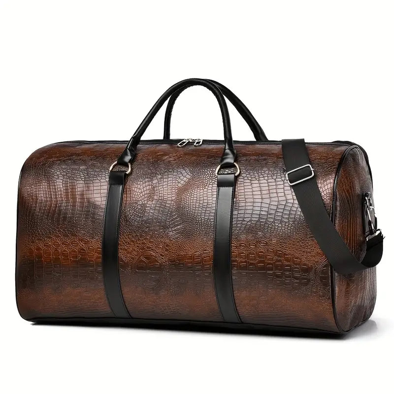 Lucas™ - Sac de voyage vintage à motif crocodile