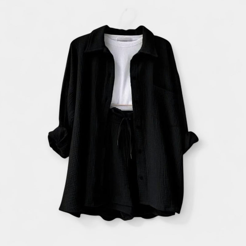 Ensemble haut d'été bicolore et short