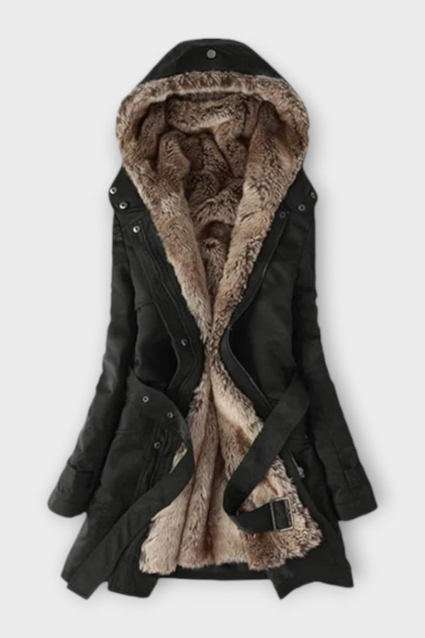 Mikash - Manteau Douillet Doublé de Fourrure