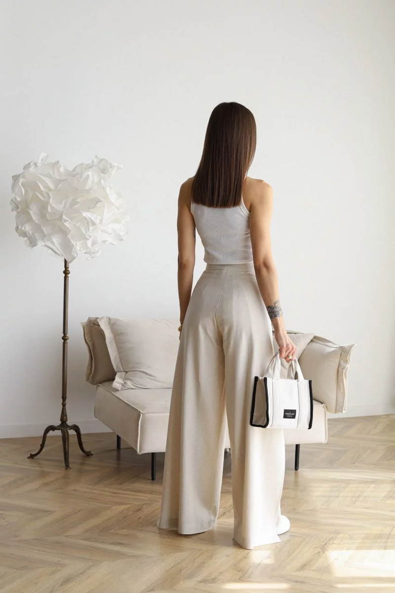ARIANE – PANTALON EN LIN À JAMBE LARGE POUR FEMMES