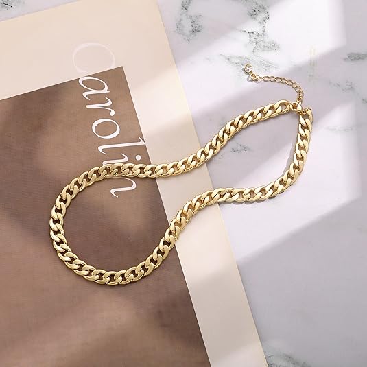 Collier chaîne cubaine épaisse | Or