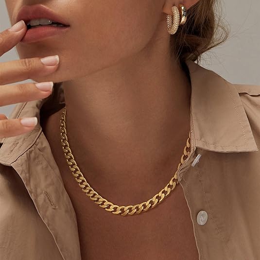 Collier chaîne cubaine épaisse | Or