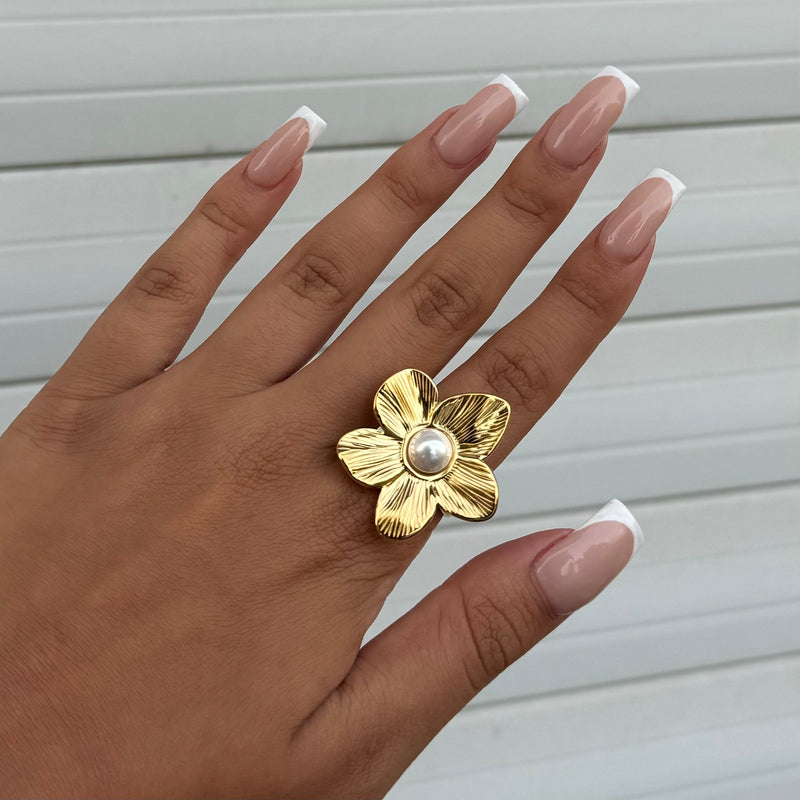 Bague fleur Thalia ajustable